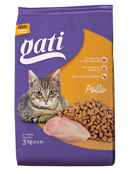Alimento para gato adulto sabor pollo. presentación 6.6 lb