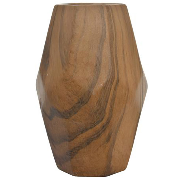 Florero de cerámica diseño madera 20cm