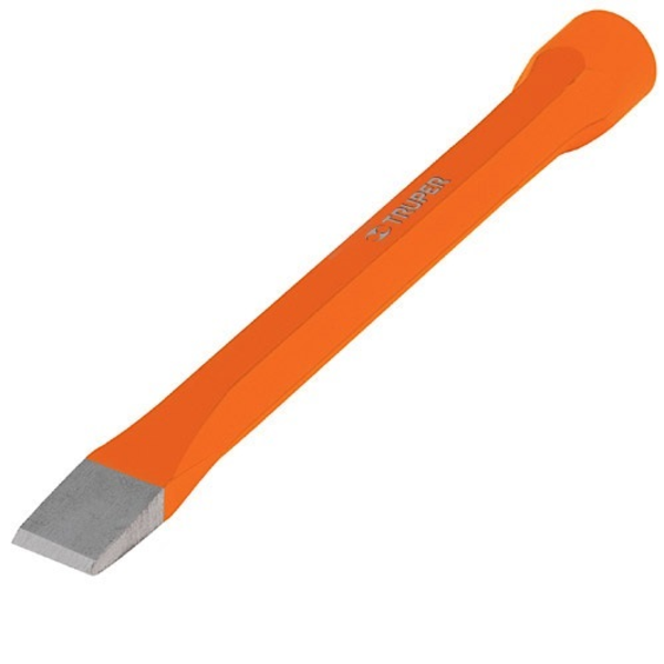 Cincel de corte frío de 3/8" x 8" de punta plana color naranja TRUPER