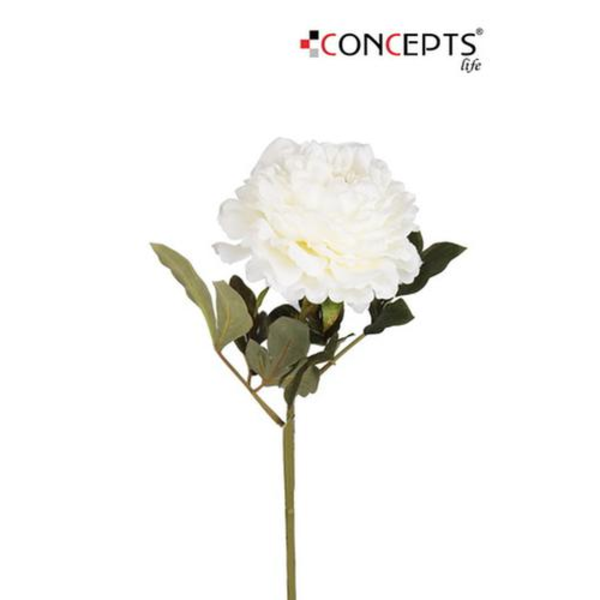 Flor artificial Peonias 80cm decorativas color blanca