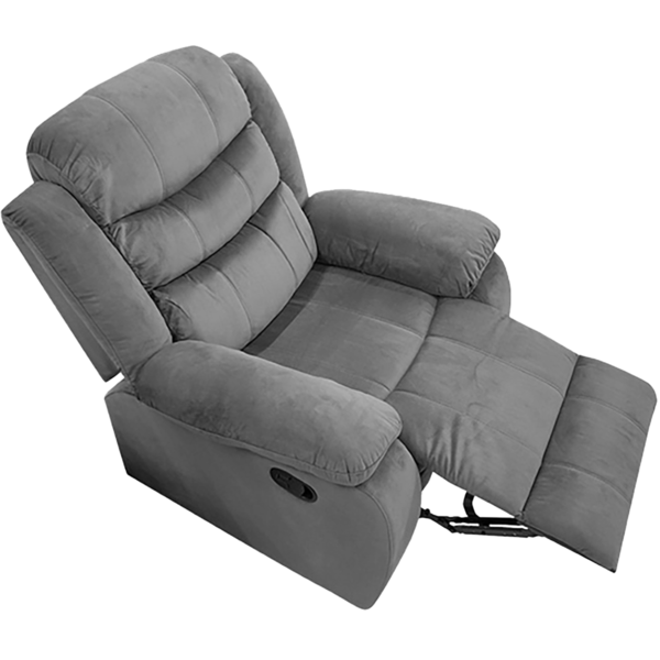Sofá reclinable color gris de microfibra