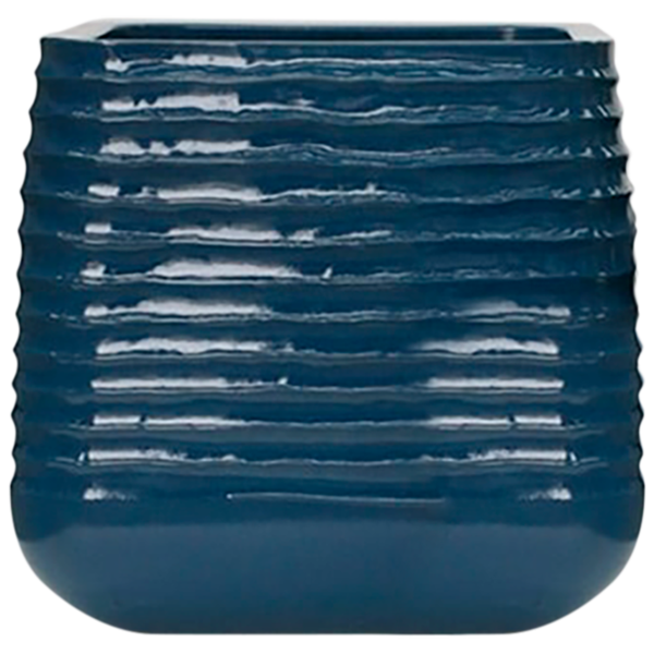 Pote de vidrio blueberry glaze de 51cm x 51cm x 49cm de color azul GARDEN BASICS