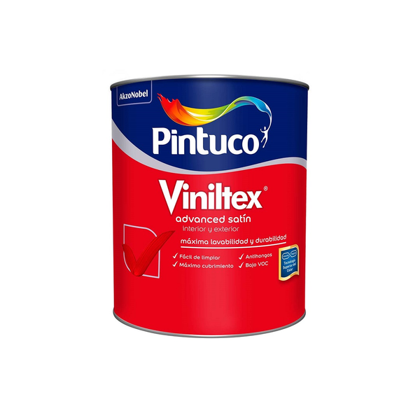 Pintura de látex Viniltex acabado satinado intermedia de 1/4gl