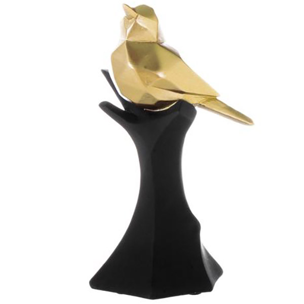 Figura de ave dorada tronco negro 2 Concepts