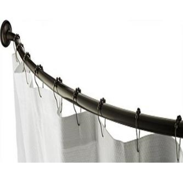 Barra curva para cortina de baño color bronce