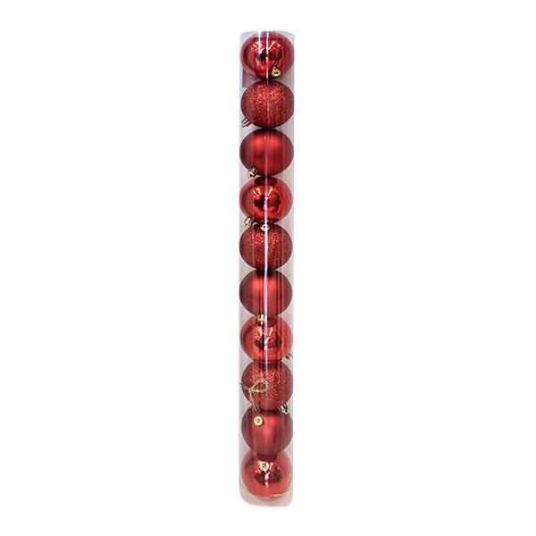 Juego de bolas navideñas de 40mm de color rojo de 12 unidades