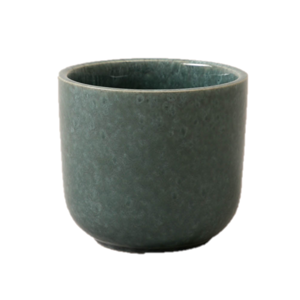 Pote de porcelana 12.5cm acabado esmaltado azul verdoso
