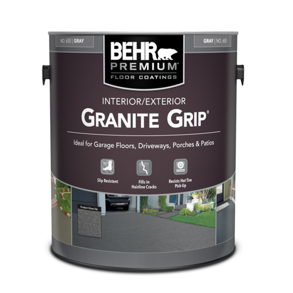 Pintura antiderrapante para pisos Granite Grip color gris de 1gl