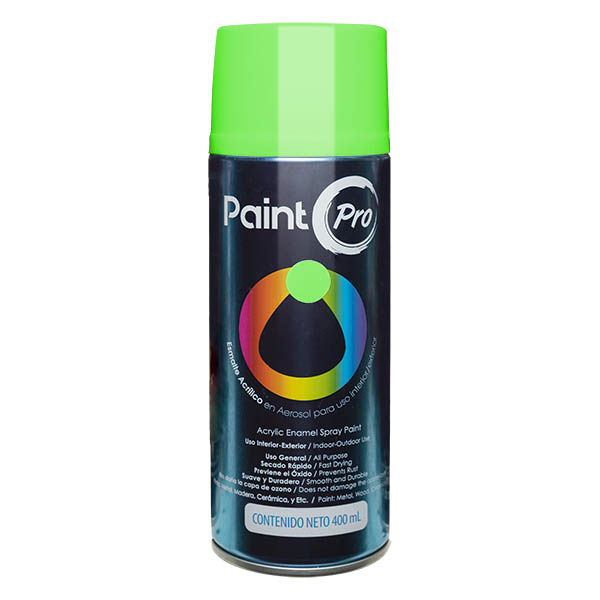 Pintura de esmalte acrílico en aerosol de 400ml verde fluorescente