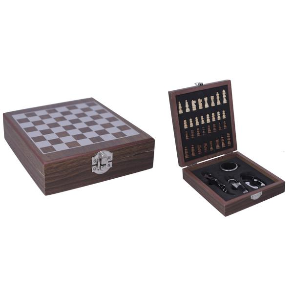 Juego de accesorios para bar con tablero de ajedrez - 7 piezas