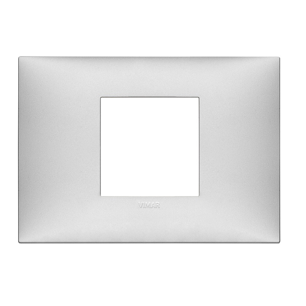 Placa central de 2 módulos color plata