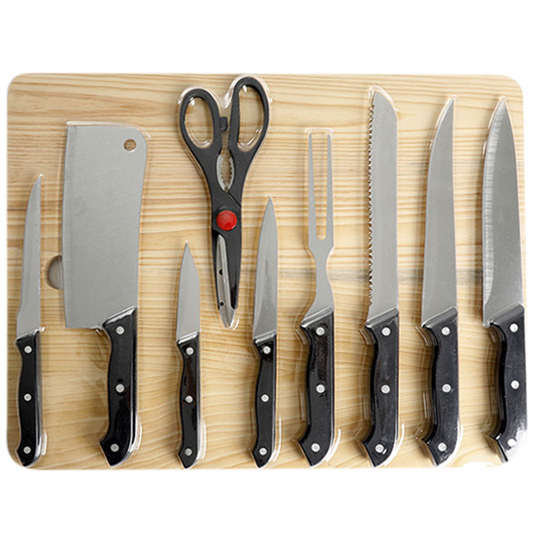 Juego de tabla de picar y cuchillos de cocina de 10 piezas