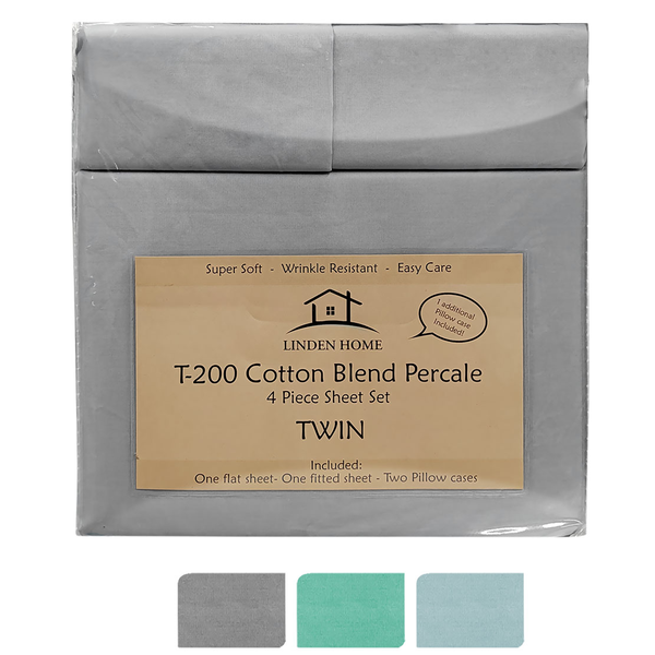 Juego de sábana T200 tamaño twin colores surtidos