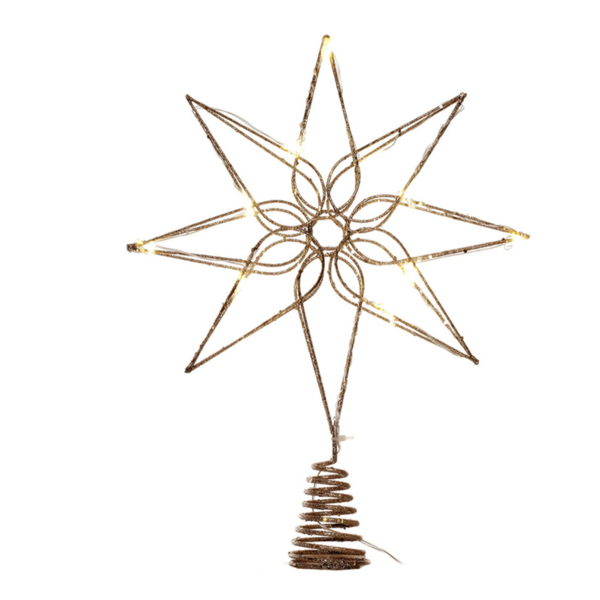 Estrella de alambre 35cm para Árbol Navidad color dorado
