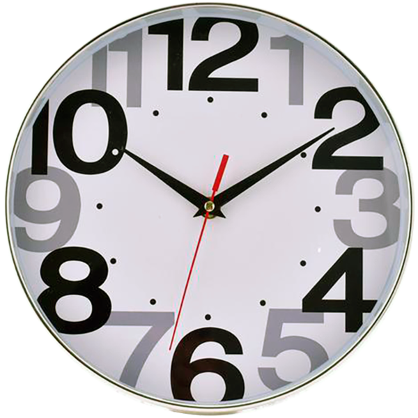 Reloj de pared con marco de metal números XL color blanco/negro