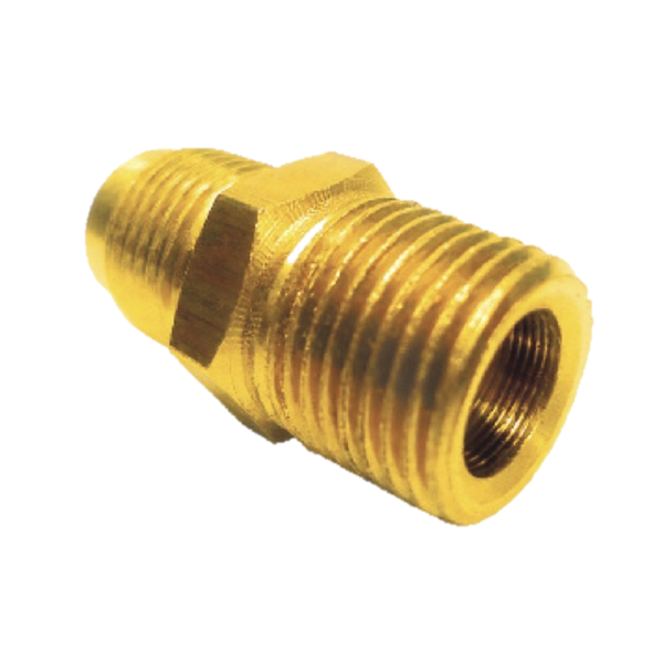 Conector flared macho de 1/2" x 3/8" de bronce - 2 unidades