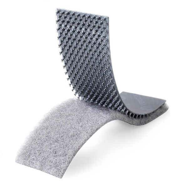 Velcro en tira de 1" x 4" para superficies ásperas color gris VELCRO