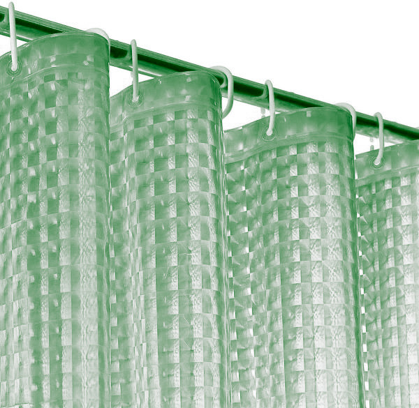 Cortina plástica de baño 3D verde