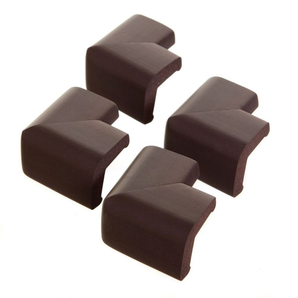Esquineras de seguridad para muebles color chocolate - 4 unidades