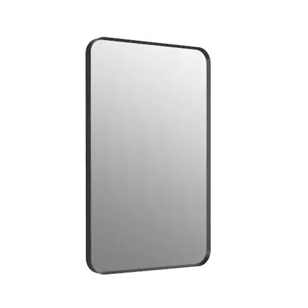 Espejo rectangular decorativo 22" x 34" Essential con borde negro mate