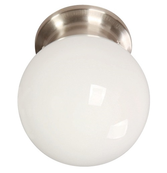Lámpara plafón níquel satinado de 1 luz E27 60W
