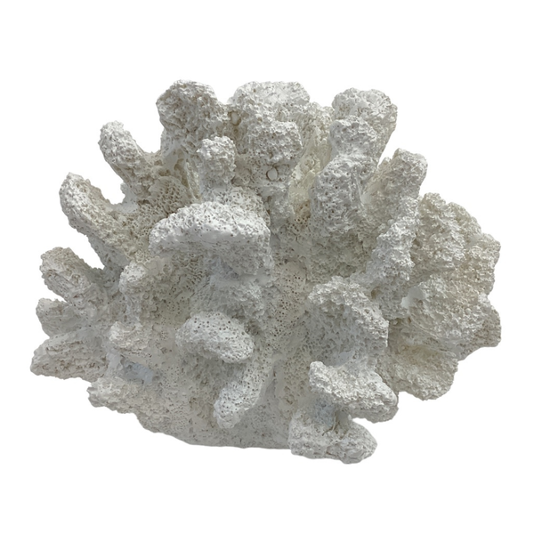 Adorno de coral 17cm decorativo color blanco