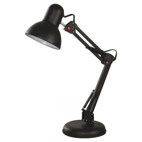 Lámpara de escritorio de color negro de 1 luz