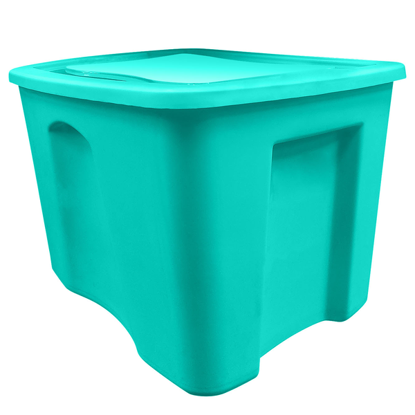 Caja plástica de almacenamiento de 18gl color verde aqua