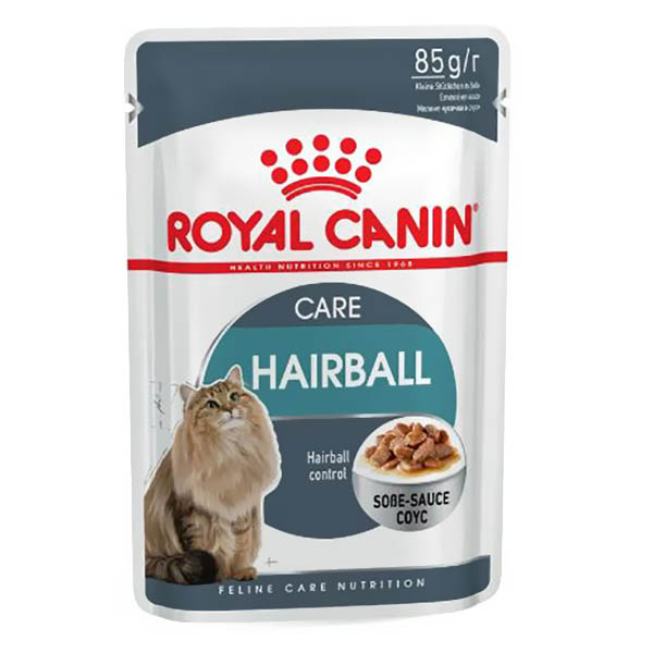Alimento húmedo en sobre de 85g Hairball Care en salsa para gatos