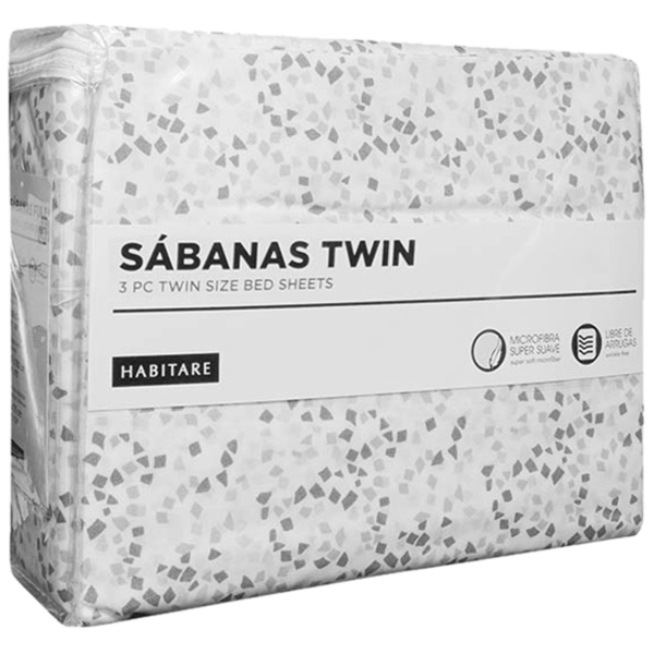 Juego de sábanas estampadas Laney Gray tamaño twin de 3 piezas