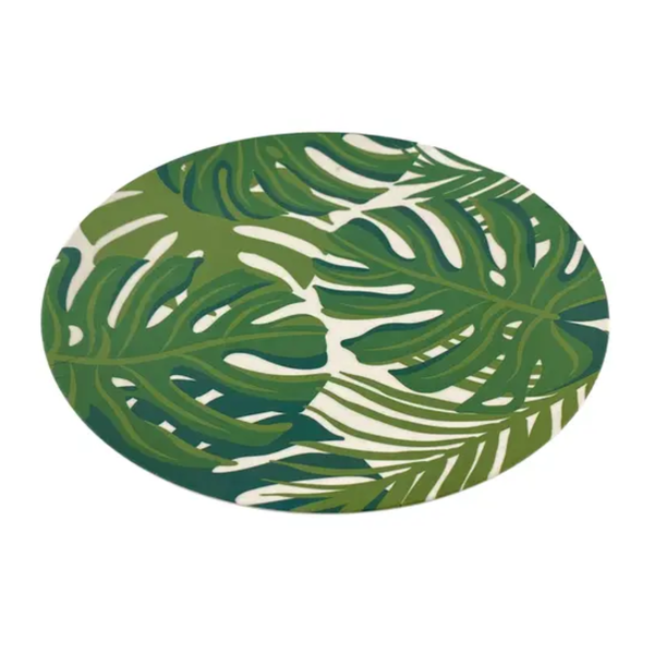 Plato de bambú 24.5" con diseño de hojas montera