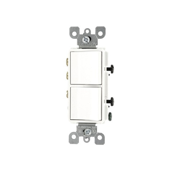 Interruptor doble decora de 15A de color blanco