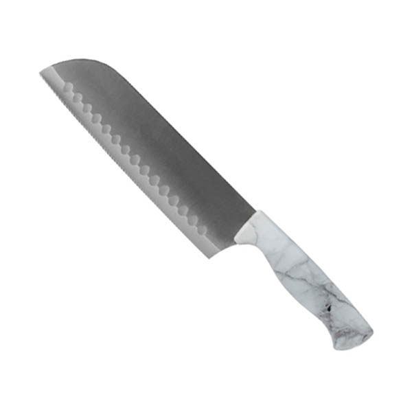 Cuchillo de 6" modelo Santoku con diseño en mármol de acero inoxidable