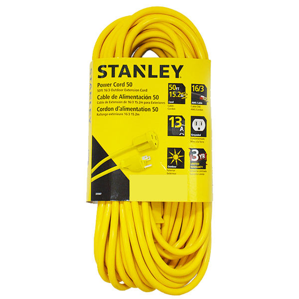Cable de extensión de 50' 16/3 para exteriores color amarilla
