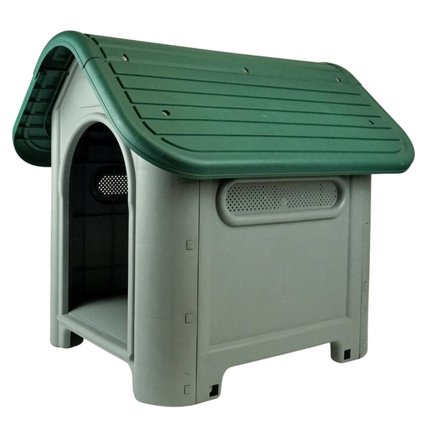 Casa para perro con techo color verde 74x57x66 cm