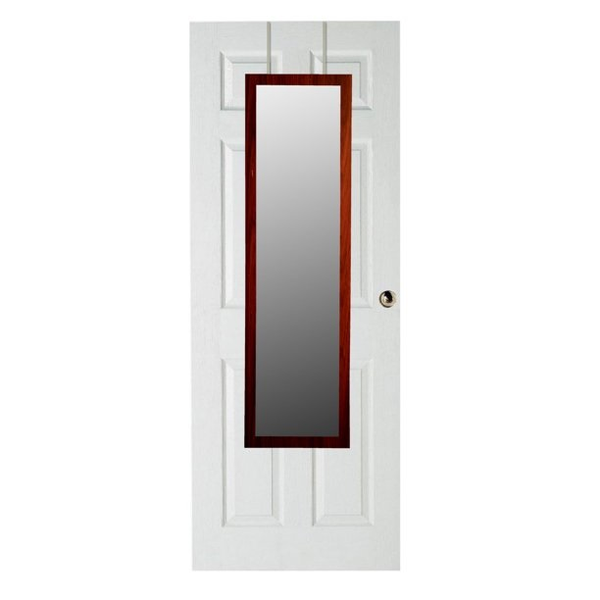 Espejo para puerta 12"x 48" color mahogany
