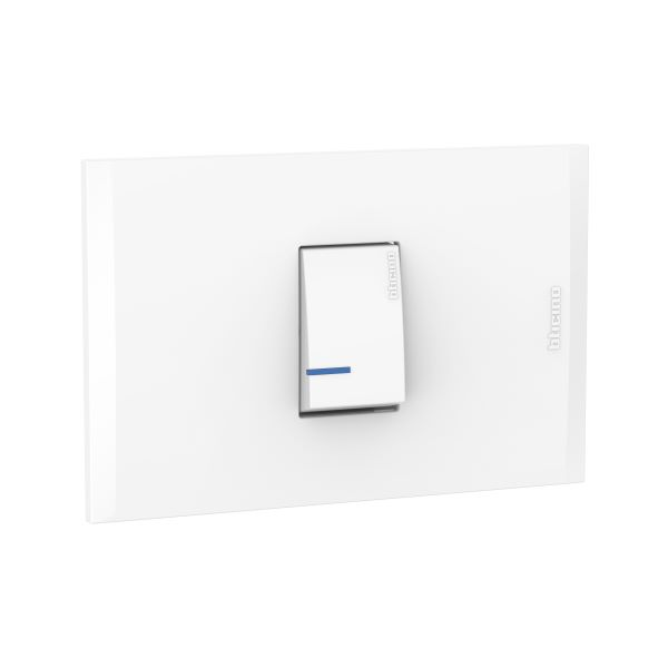 Interruptor sencillo 3W con luz color blanco