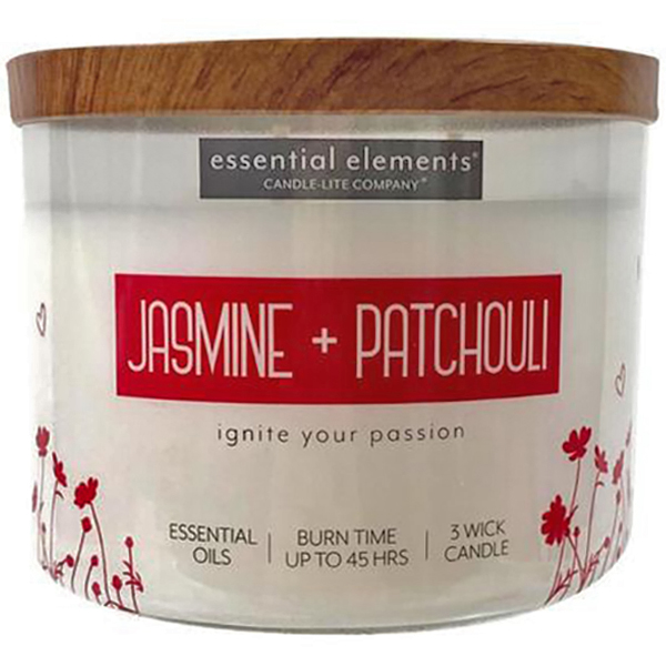 Vela de 14.75oz Essentials Elements con aroma a Jasmine + Patchouli