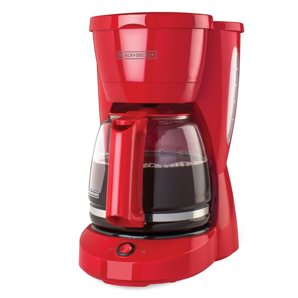 Cafetera con jarra de vidrio de 12 tazas de color rojo