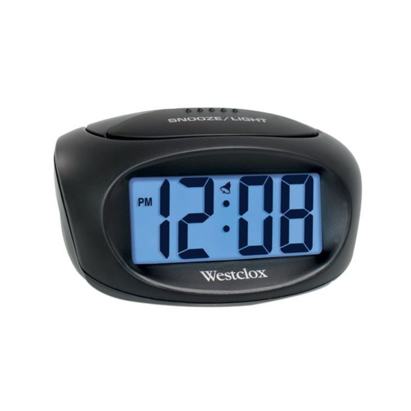 Reloj despertador digital con pantalla LCD color negro