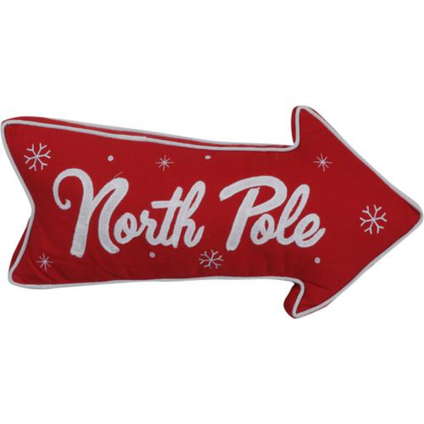 Cojín navideño de flecha roja North Pole