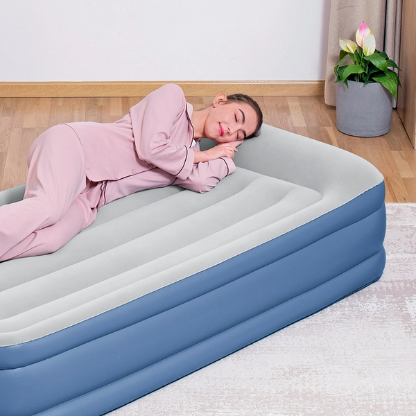 Colchón hinchable color gris Kit completo de cama inflable para