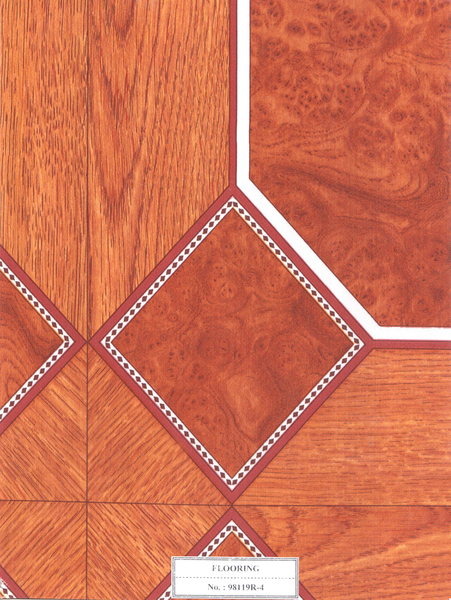 Linóleo de piso de diseño estampado color cedro