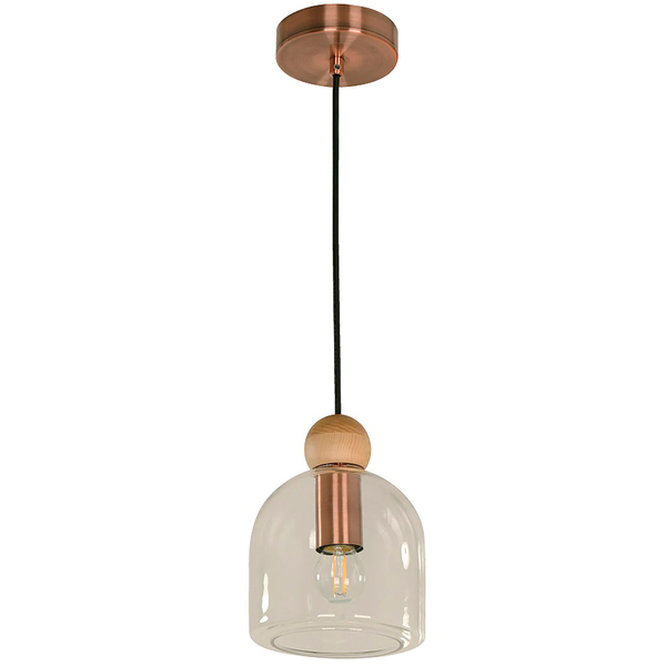 Lámpara colgante cobre antiguo de 1 luz E27 60W