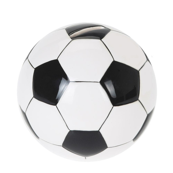 Alcancía con diseño de pelota de fútbol