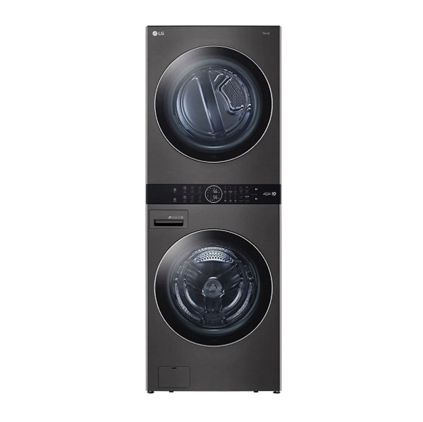 Torre de lavado automática de 22kg y 22kg color acero negro