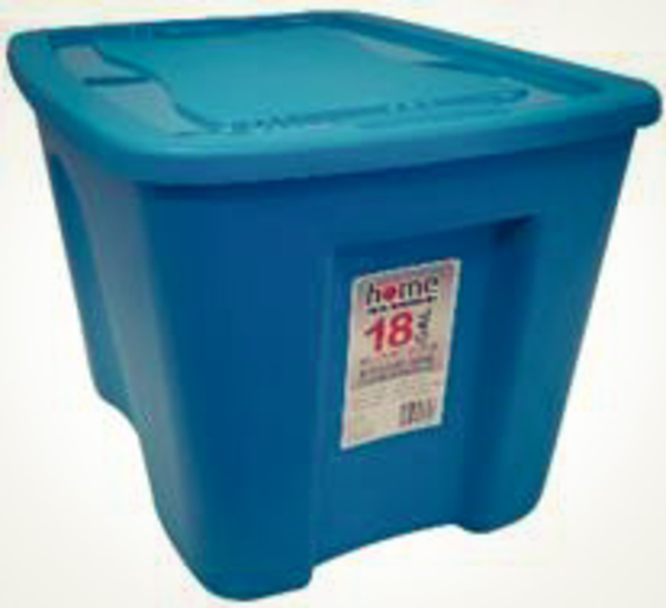Caja plástica para almacenar, 18 galones, coloc azul hawaii - Home