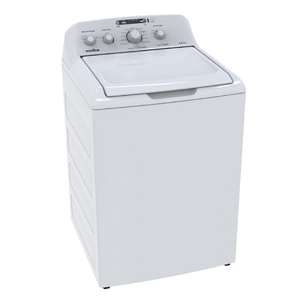 Lavadora automática de carga superior con capacidad de 17kg color blanca MABE
