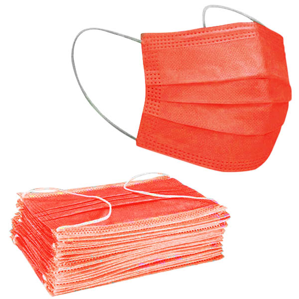 Mascarilla antipolvo desechable color rojo - caja de 50 unidades