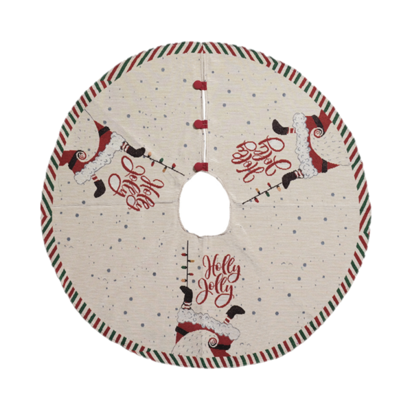 Falda de microfibra con diseño Holly Jolly para árbol de navidad